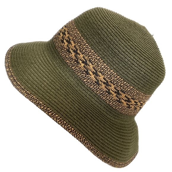 Bellezza Hat Wide Brim Sun Beach One Size Green Blue and Tan - Picture 2 of 8